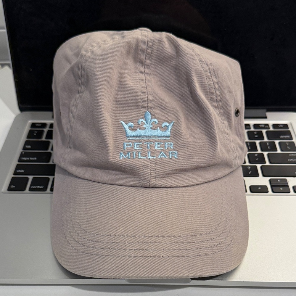 Peter Millar Beige Cap with Light Blue Embroidery